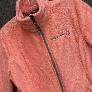 Free Country Women's Small Faux Fur Fleece Sherpa‎ Pink Peach Coral Jacket